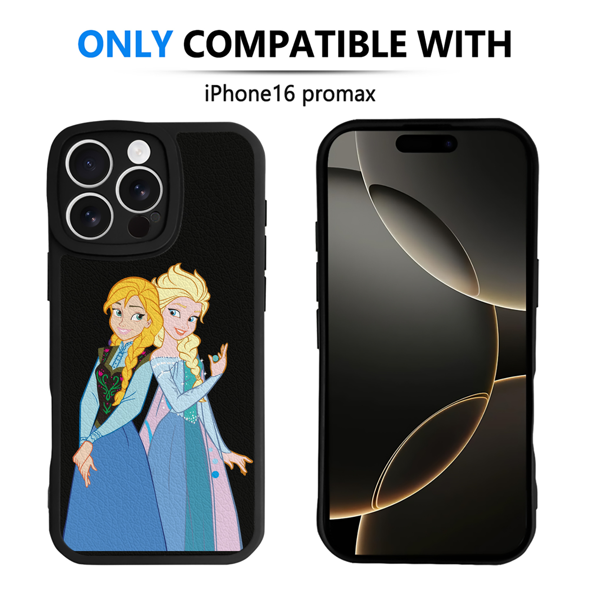 （画像用） アナと雪の女王 アンナ エルサ Frozen Anna Elsa 【iPhone 16シリーズ対応】シリコンスマホケース（レザー調） 材質：シリコン